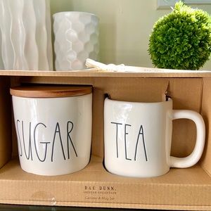 Rae Dunn ‘SUGAR’ Canister ‘TEA’ Mug Gift Set
